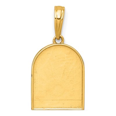 14K Yellow Gold Sunset Moon Enamel Pendant – view 4