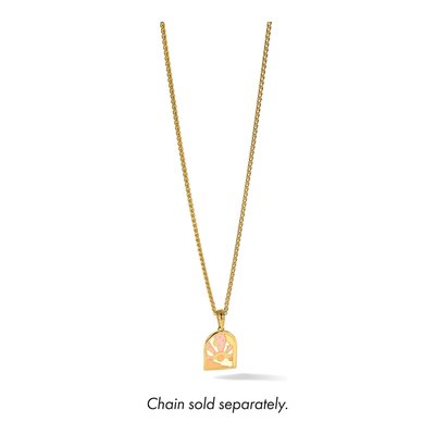 14K Yellow Gold Sunset Moon Enamel Pendant – view 6
