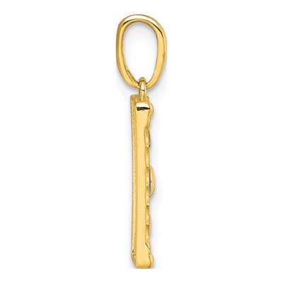 14K Yellow Gold Blue Enamel Moon Cycle Charm – view 3