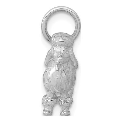 14K White Gold 3-D Poodle Dog Charm – view 3