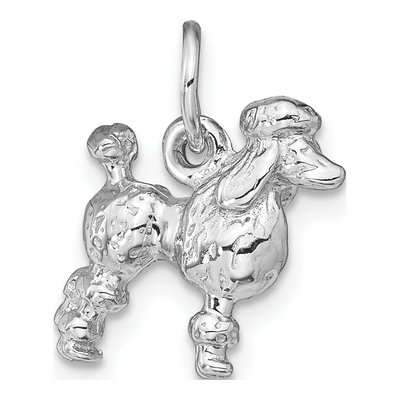 14K White Gold 3-D Poodle Dog Charm – view 4