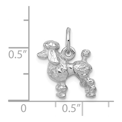 14K White Gold 3-D Poodle Dog Charm – view 5