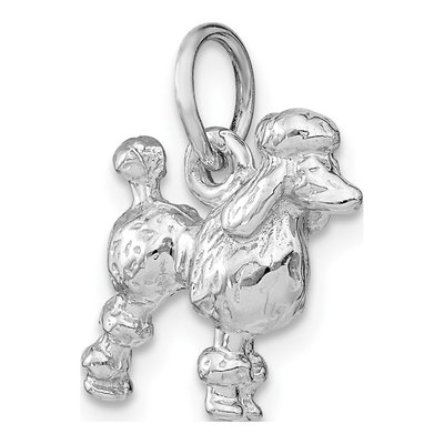 14K White Gold 3-D Poodle Dog Charm – view 6
