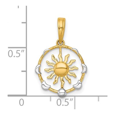 14K Yellow Gold Sun Moon Cycle Charm – view 5