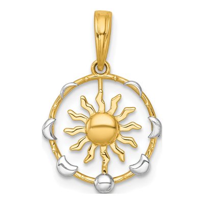 14K Yellow Gold Sun Moon Cycle Charm