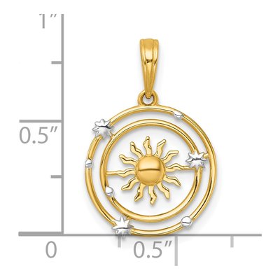 14K Yellow Gold Sun Solar System Orbit Charm – view 5
