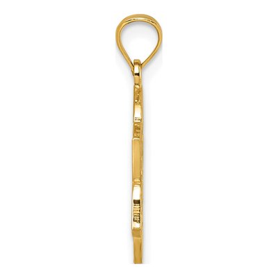 14K Yellow Gold Textured Multi-Faith Symbol Flower Pendant – view 3