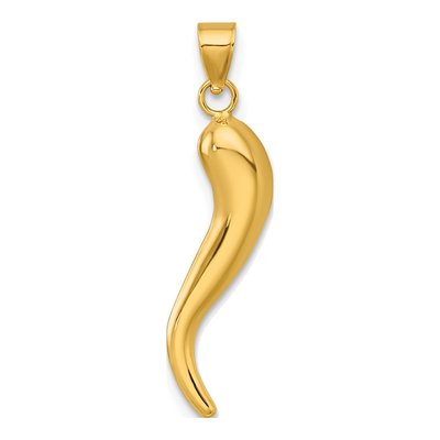 14K Yellow Gold Horn Pendant