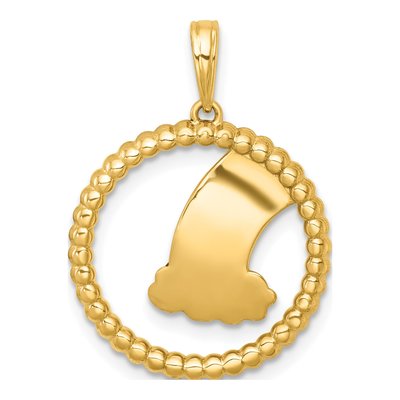 14K Yellow Gold Rainbow Cloud Enamel Pendant – view 4