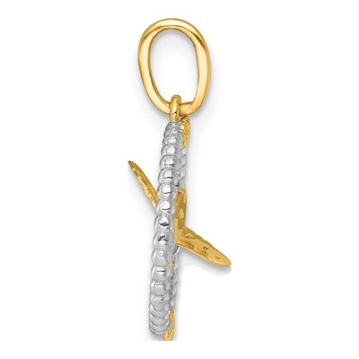 14K Yellow Gold Flying Bird Stars Pendant – view 3