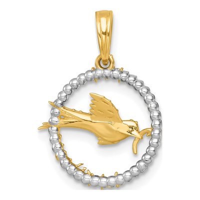 14K Yellow Gold Flying Bird Stars Pendant – view 4