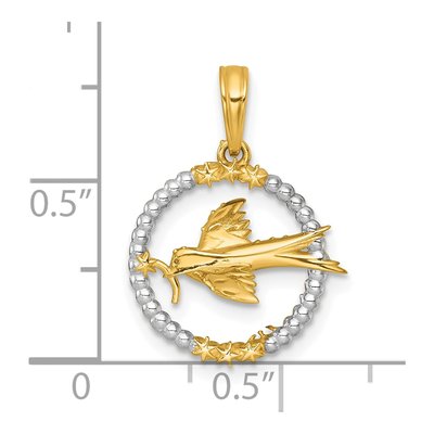 14K Yellow Gold Flying Bird Stars Pendant – view 5