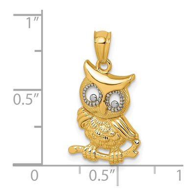 14K Yellow Gold Owl Pendant – view 5