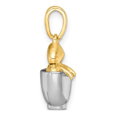 14K Yellow Gold Cat Mug 3-D Charm – view 3