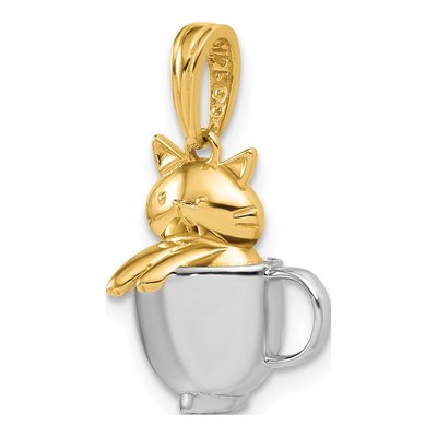 14K Yellow Gold Cat Mug 3-D Charm – view 5