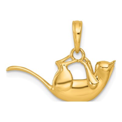 14K Yellow Gold 3D Cat Pendant – view 4