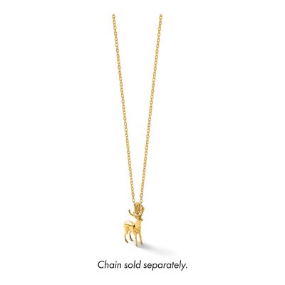 14K Yellow Gold 3D Reindeer Charm – view 7