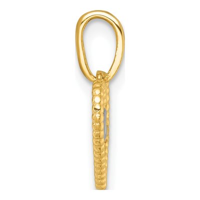 14K Yellow Gold Reversible Waves Heart Pendant – view 3