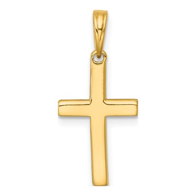14K Yellow Gold Diamond-Cut Latin Cross Pendant – view 4