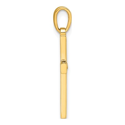 14K Yellow Gold Diamond-Cut Latin Cross Pendant – view 3