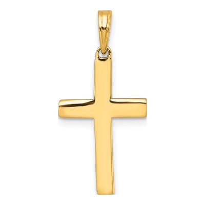 14K Yellow Gold Diamond-Cut Latin Cross Pendant – view 4