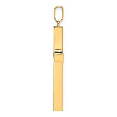 14K Yellow Gold Hollow Latin Cross Pendant – view 3