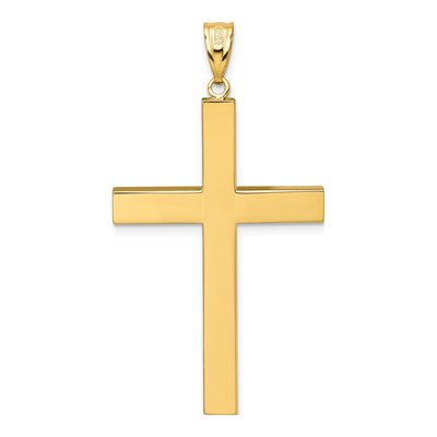 14K Yellow Gold Hollow Latin Cross Pendant – view 4