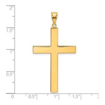 14K Yellow Gold Hollow Latin Cross Pendant – view 5