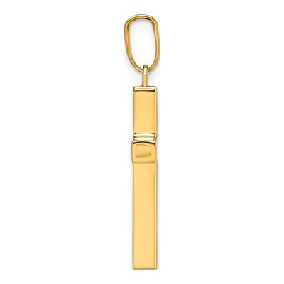 14K Yellow Gold Hollow Latin Cross Pendant – view 3