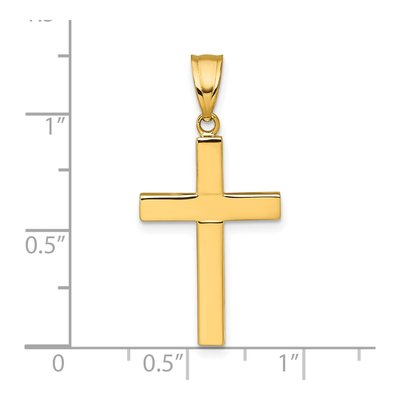 14K Yellow Gold Hollow Latin Cross Pendant – view 5