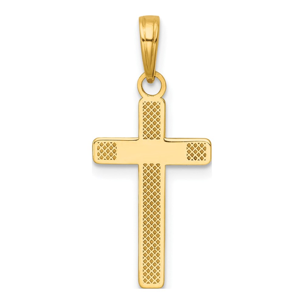 14K Yellow Gold Polished Latin Cross Pendant