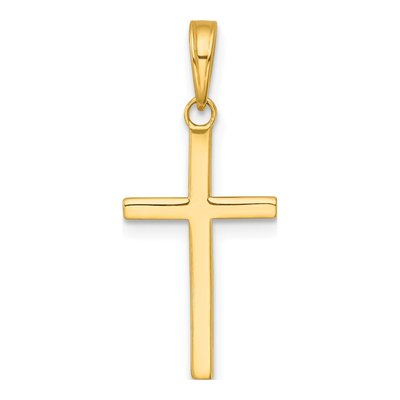 14K Yellow Gold Textured Cross Pendant – view 4