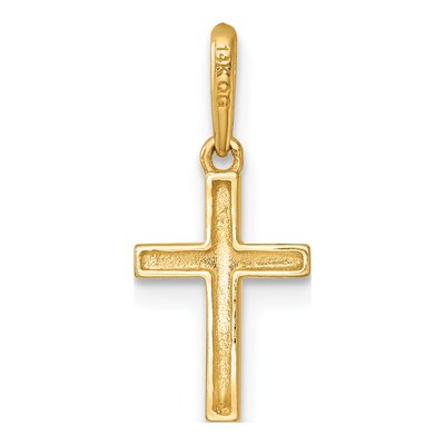 14K Yellow Gold Knife Edge Latin Cross Pendant – view 4