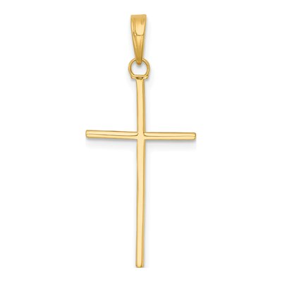 14K Yellow Gold 3-D Stick Cross Pendant – view 4