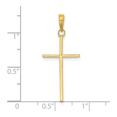 14K Yellow Gold 3-D Stick Cross Pendant – view 5