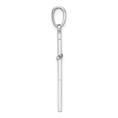 14K White Gold 3-D Stick Cross Pendant – view 3