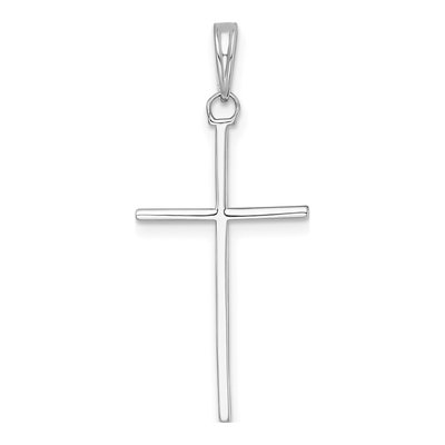 14K White Gold 3-D Stick Cross Pendant – view 4