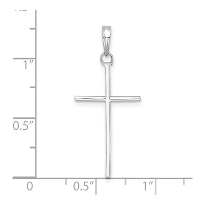 14K White Gold 3-D Stick Cross Pendant – view 5