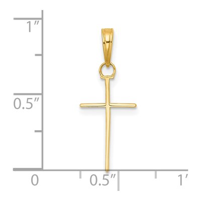 14K Yellow Gold 3-D Stick Cross Pendant – view 5