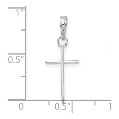14K White Gold 3-D Stick Cross Pendant – view 5