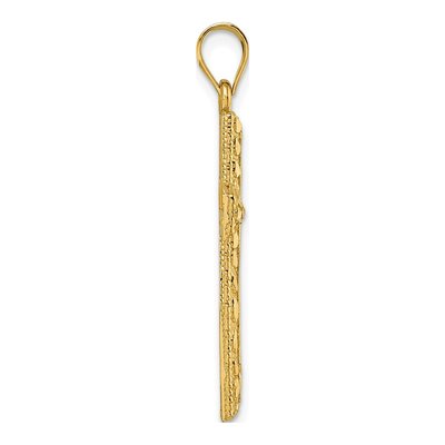 14K Yellow Gold Diamond-Cut Latin Cross Pendant – view 3