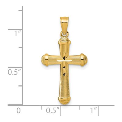 14K Yellow Gold Diamond-Cut Cross Pendant – view 5