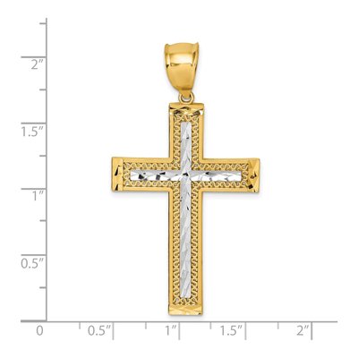 14K Yellow Gold Diamond-Cut Cross Pendant – view 5
