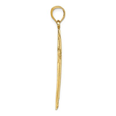 14K Yellow Gold Diamond-Cut Latin Cross Pendant – view 3