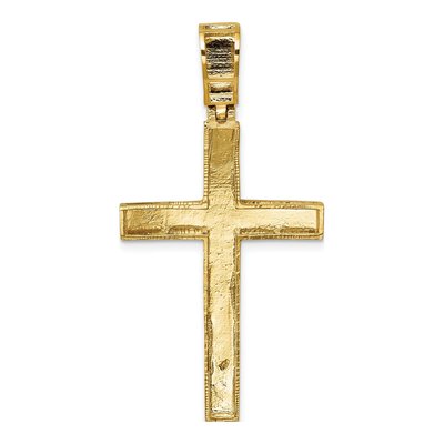 14K Yellow Gold Diamond-Cut Fancy Latin Cross Pendant – view 4