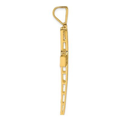14K Yellow Gold Diamond-Cut Latin Cross Pendant – view 3