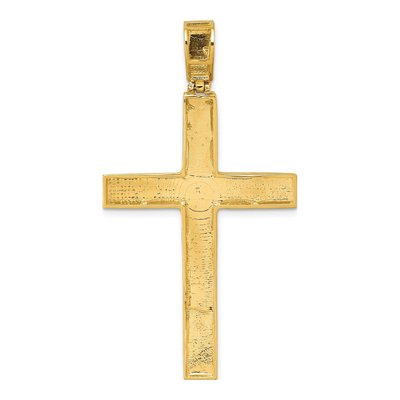 14K Yellow Gold Diamond-Cut Latin Cross Pendant – view 4