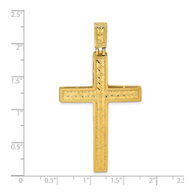 14K Yellow Gold Diamond-Cut Latin Cross Pendant – view 5