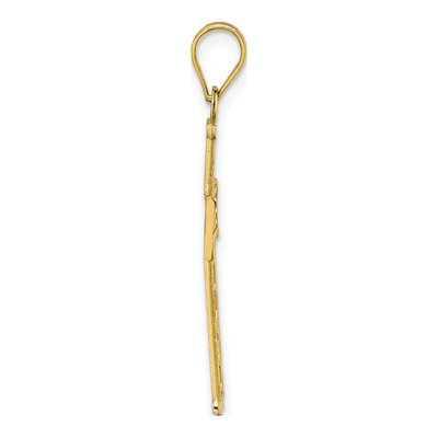 14K Yellow Gold Diamond-Cut Cross Pendant – view 3