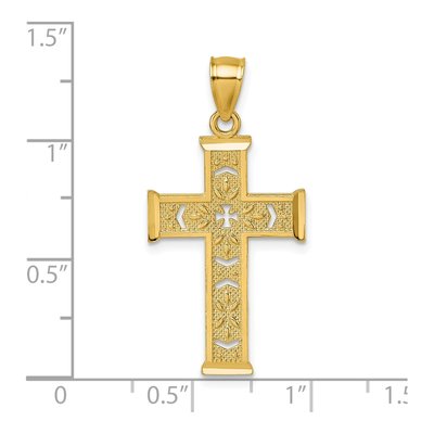 14K Yellow Gold Diamond-Cut Cross Pendant – view 5